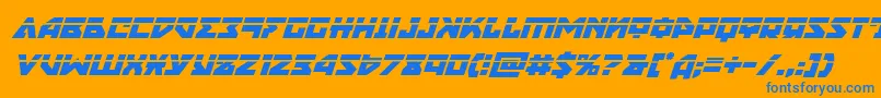 Nyetlaserital Font – Blue Fonts on Orange Background