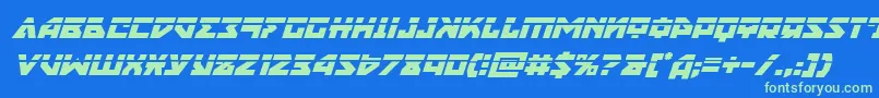 Nyetlaserital Font – Green Fonts on Blue Background