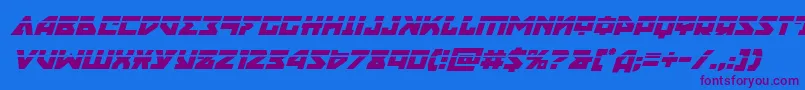 Nyetlaserital Font – Purple Fonts on Blue Background