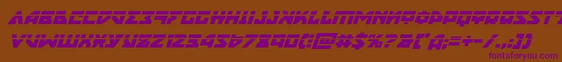 フォントNyetlaserital – 紫色のフォント、茶色の背景