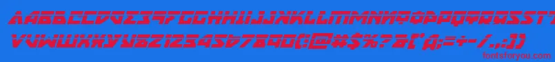 Nyetlaserital Font – Red Fonts on Blue Background