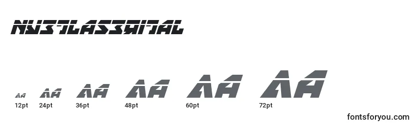 Размеры шрифта Nyetlaserital