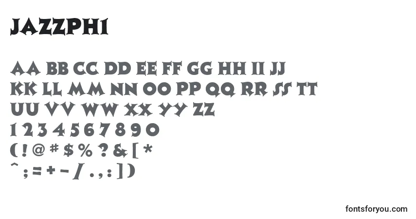 Шрифт Jazzph1 – алфавит, цифры, специальные символы