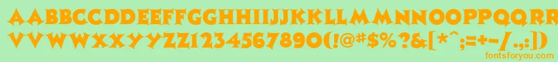 Jazzph1 Font – Orange Fonts on Green Background