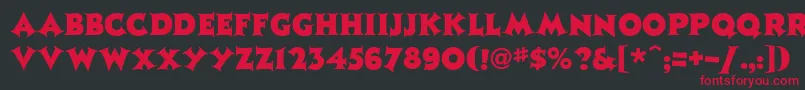 Czcionka Jazzph1 – czerwone czcionki na czarnym tle