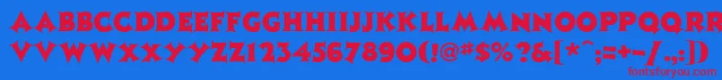 Czcionka Jazzph1 – czerwone czcionki na niebieskim tle