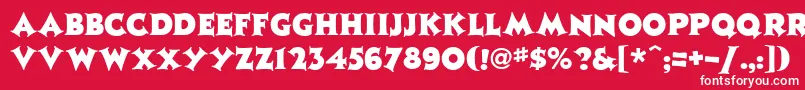 Jazzph1-Schriftart – Weiße Schriften auf rotem Hintergrund