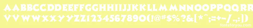 Fonte Jazzph1 – fontes brancas em um fundo amarelo