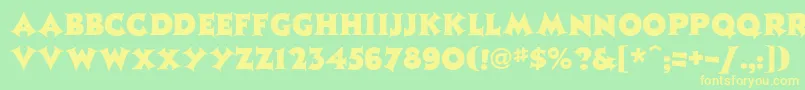 Jazzph1 Font – Yellow Fonts on Green Background