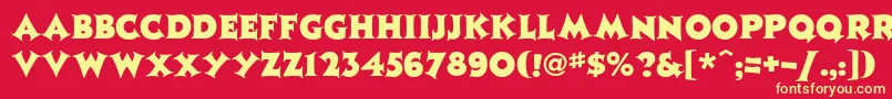 Czcionka Jazzph1 – żółte czcionki na czerwonym tle