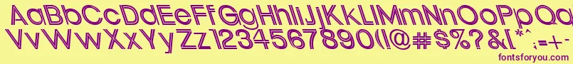 UptightLefti Font – Purple Fonts on Yellow Background