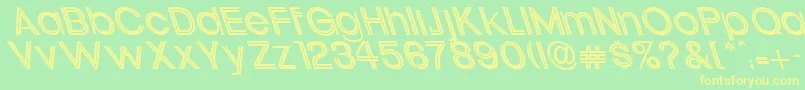 UptightLefti-fontti – keltaiset fontit vihreällä taustalla