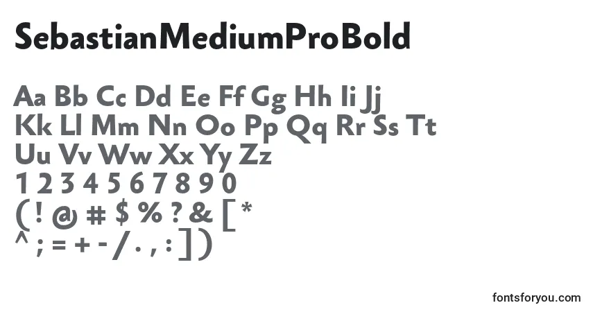 Шрифт SebastianMediumProBold – алфавит, цифры, специальные символы