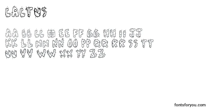 Czcionka Cactus – alfabet, cyfry, specjalne znaki