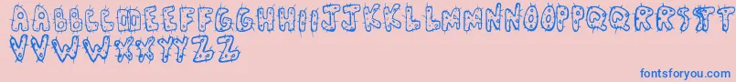 フォントCactus – ピンクの背景に青い文字