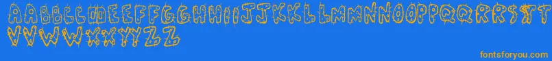 Cactus Font – Orange Fonts on Blue Background