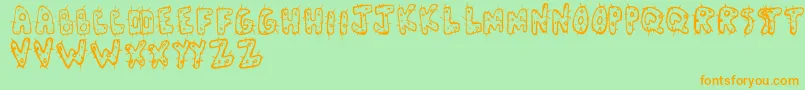 Cactus Font – Orange Fonts on Green Background