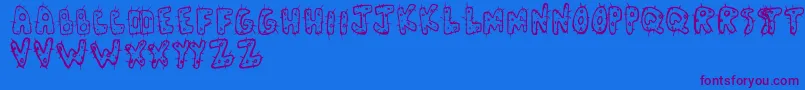 Cactus Font – Purple Fonts on Blue Background