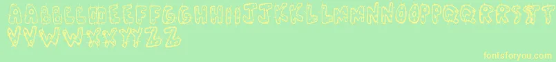 Cactus-Schriftart – Gelbe Schriften auf grünem Hintergrund