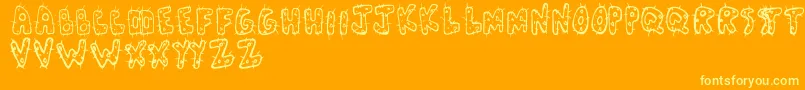 Cactus Font – Yellow Fonts on Orange Background