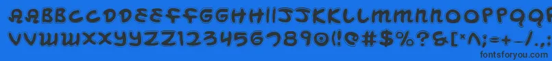 Mbeanscol Font – Black Fonts on Blue Background