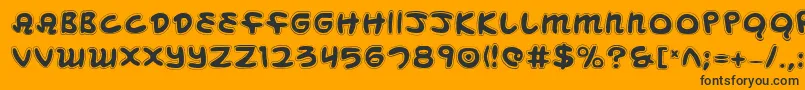 Mbeanscol Font – Black Fonts on Orange Background