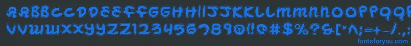 Mbeanscol Font – Blue Fonts on Black Background