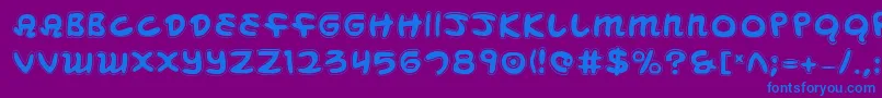 Mbeanscol Font – Blue Fonts on Purple Background