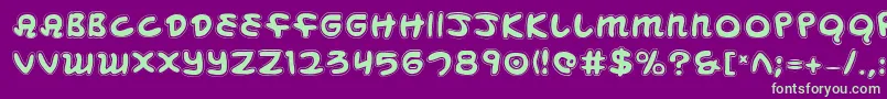 Mbeanscol Font – Green Fonts on Purple Background