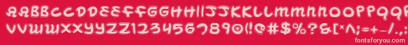 Mbeanscol Font – Pink Fonts on Red Background