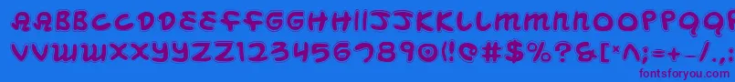 Mbeanscol Font – Purple Fonts on Blue Background