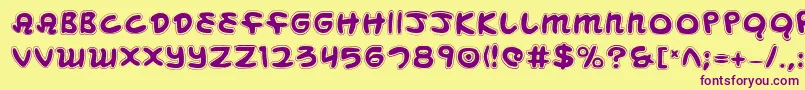 Mbeanscol Font – Purple Fonts on Yellow Background