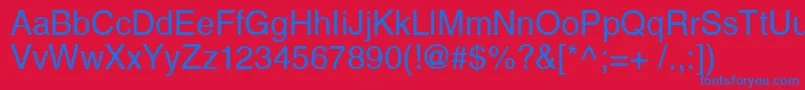 フォントHelveticaCyrillicUpright – 赤い背景に青い文字