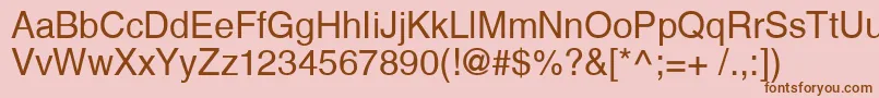 フォントHelveticaCyrillicUpright – ピンクの背景に茶色のフォント