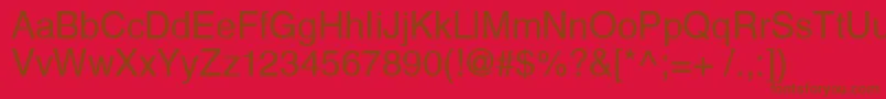 Weitere Informationen zur HelveticaCyrillicUpright-Schriftart HelveticaCyrillicUpright-Schriftart – Braune Schriften auf rotem Hintergrund