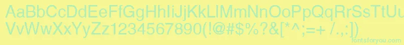 Czcionka HelveticaCyrillicUpright – zielone czcionki na żółtym tle