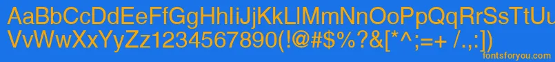 HelveticaCyrillicUpright Font – Orange Fonts on Blue Background