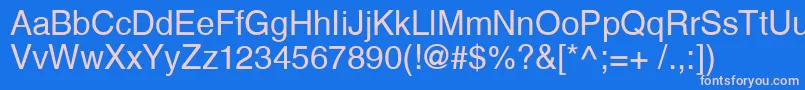 HelveticaCyrillicUpright Font – Pink Fonts on Blue Background