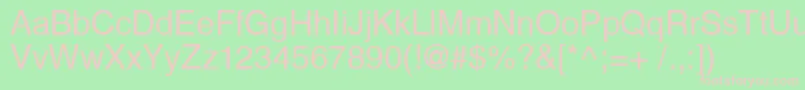 Fonte HelveticaCyrillicUpright – fontes rosa em um fundo verde