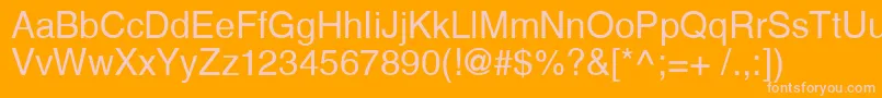 Fonte HelveticaCyrillicUpright – fontes rosa em um fundo laranja