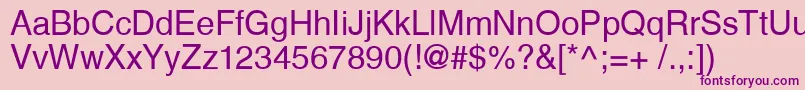 Police HelveticaCyrillicUpright – polices violettes sur fond rose