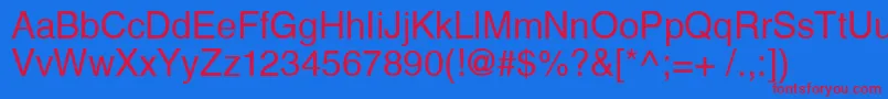 Police HelveticaCyrillicUpright – polices rouges sur fond bleu