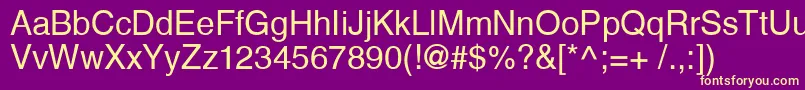 Police HelveticaCyrillicUpright – polices jaunes sur fond violet