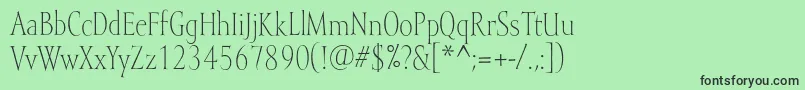 フォントMramorlight – 緑の背景に黒い文字