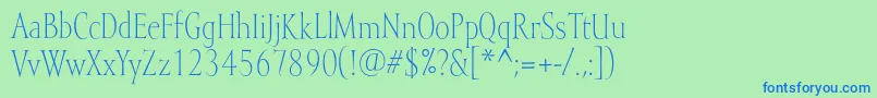 Mramorlight-fontti – siniset fontit vihreällä taustalla