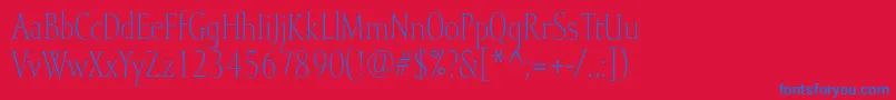 Шрифт Mramorlight – синие шрифты на красном фоне