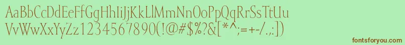 Mramorlight-fontti – ruskeat fontit vihreällä taustalla