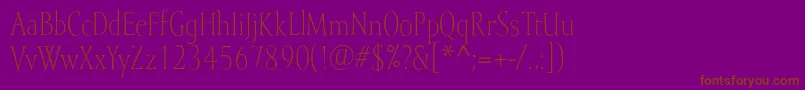 Mramorlight-fontti – ruskeat fontit violetilla taustalla