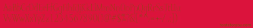 フォントMramorlight – 赤い背景に茶色の文字