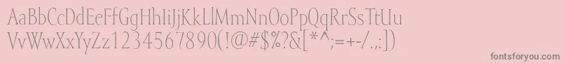 フォントMramorlight – ピンクの背景に灰色の文字